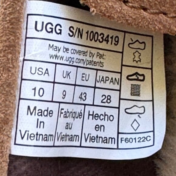 UGG Alder Mens Chestnut Slippers Size 10 Sheepskin Lined Suede Moccasin - Picture 2 of 9